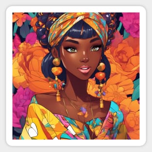 Africa Black Anime Girl Sticker